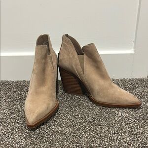 Vince Camuto Tan Ankle Booties with Wedge Heel